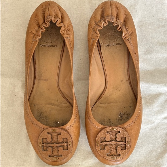 Tory Burch Tan Leather Loafers - Picture 2 of 5